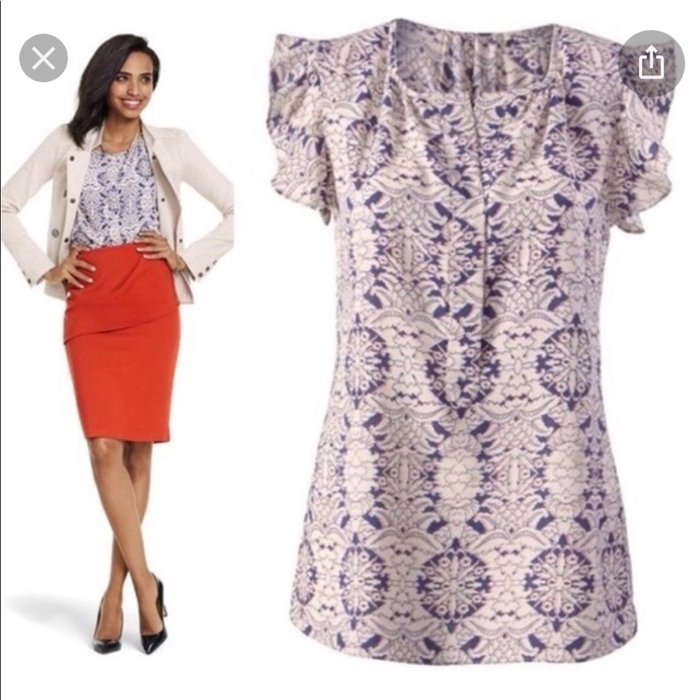 Cabi Stevie Flutter Tunic Top Style 3074. Euc, La… - image 8